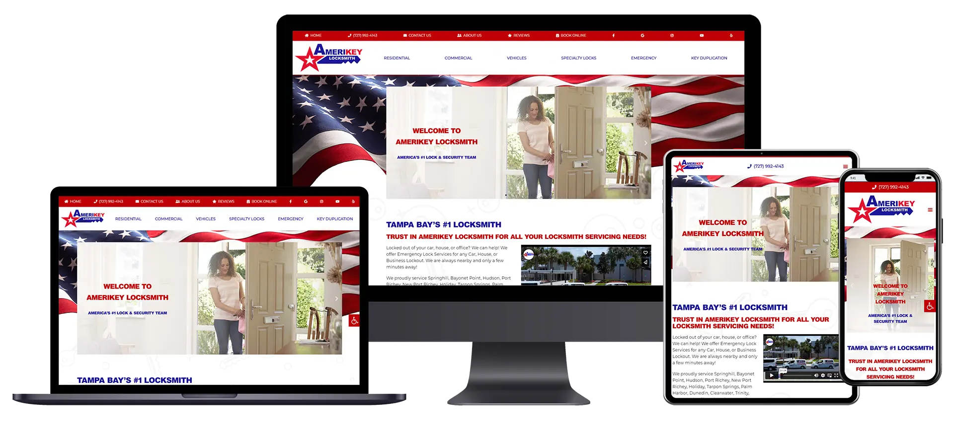 Locksmith Website by Known Digital Marketing - Tarpon Springs FL