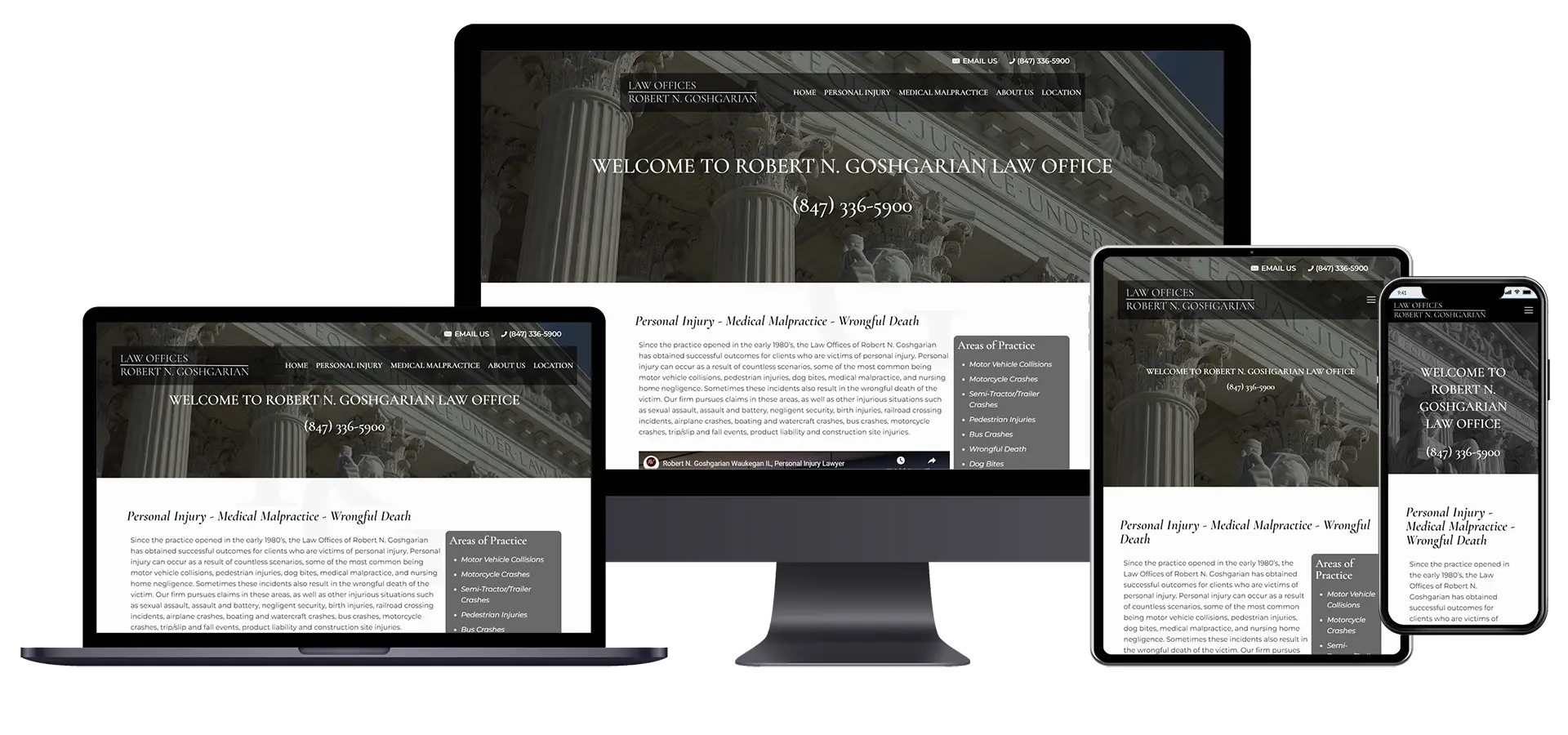 Personal Injury Attorney Website by Known Digital Marketing - Tarpon Springs FL