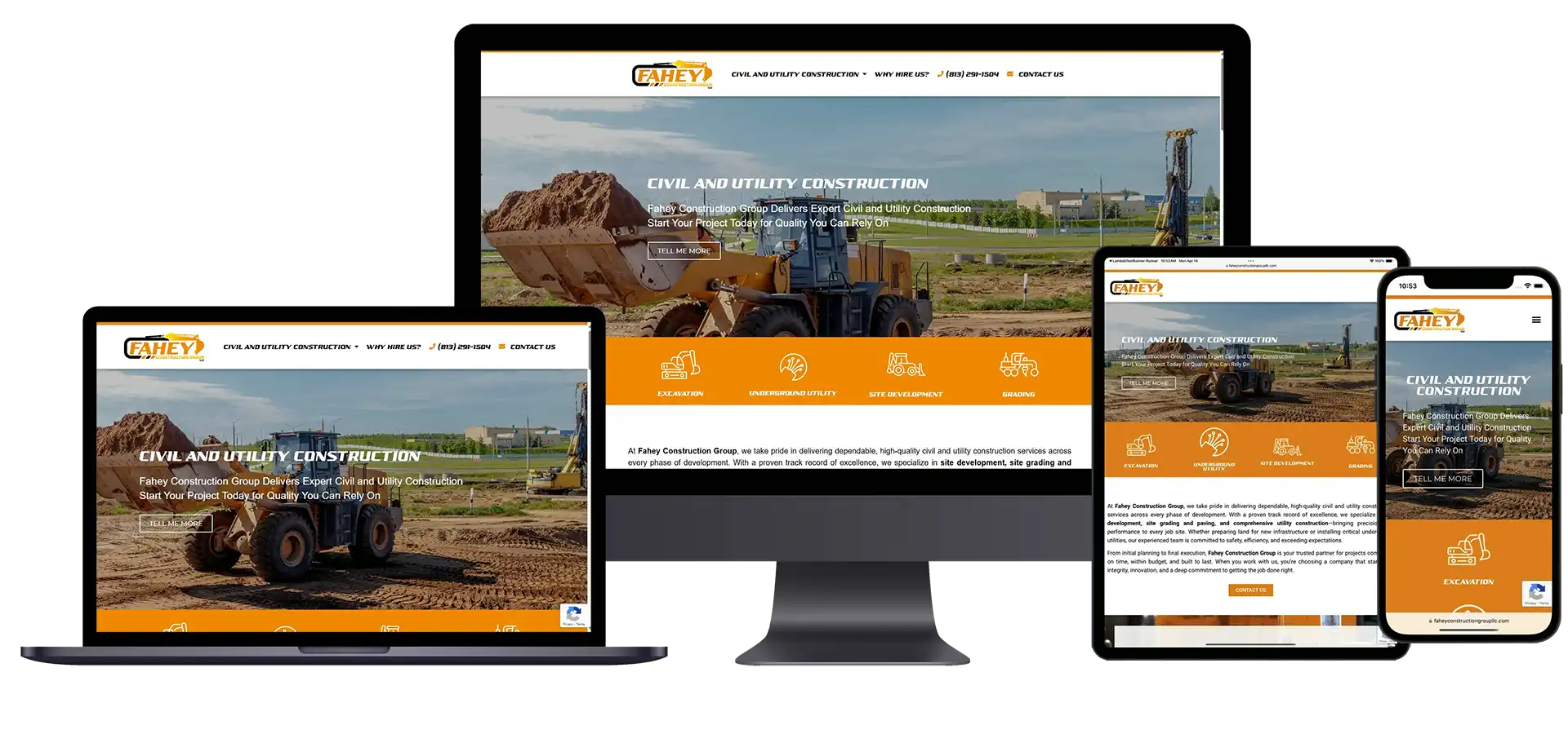 Civil and Utility Contractor Website by Known Digital Marketing in Tarpon Springs Florida