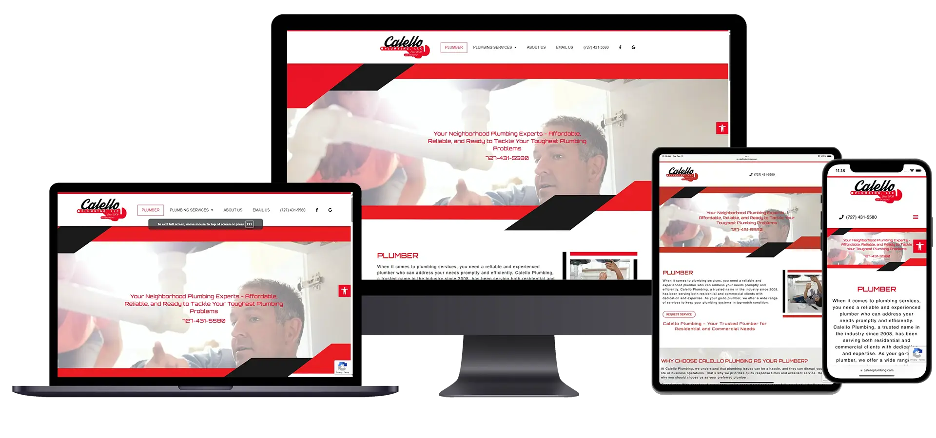 Plumber Website by Known Digital Marketing - Tarpon Springs FL